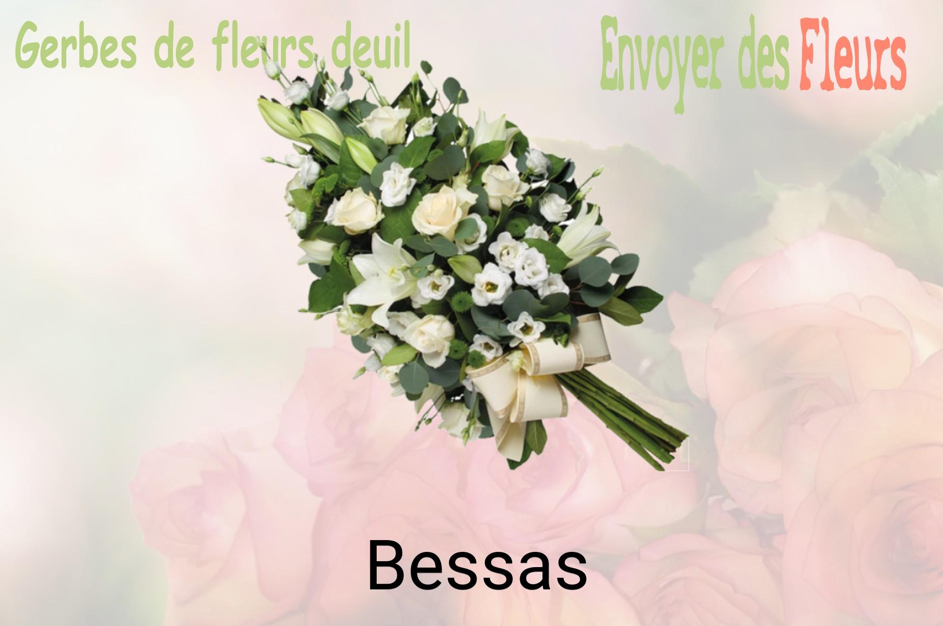 Gerbe de fleurs de deuil livrée à Bessas